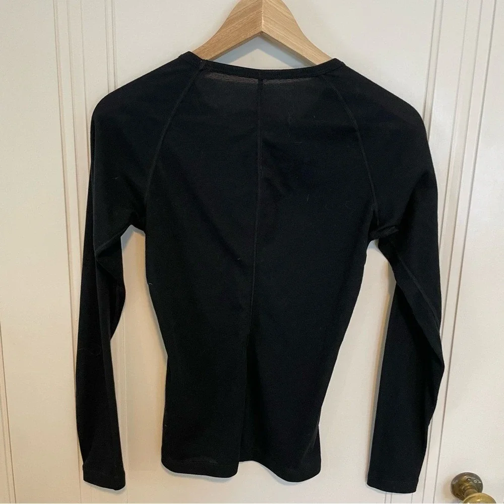 Patagonia Capilene Base Layer V-Neck Long‎ Sleeve Shirt Top Black Size XS - Picture 3 of 4